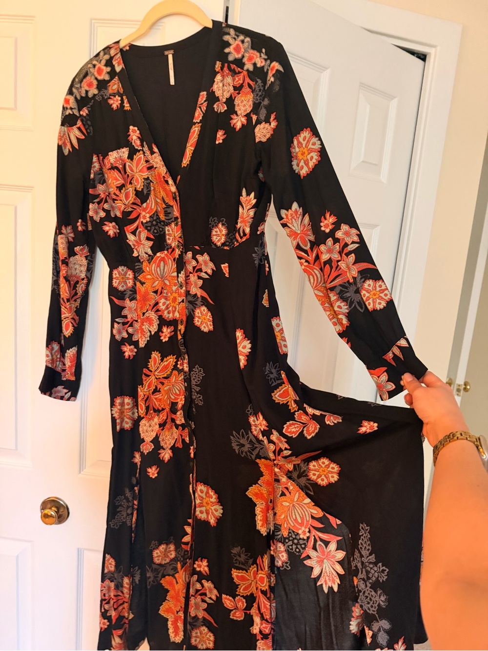 FP Floral V-Neck Long Sleeve Dress/ Duster